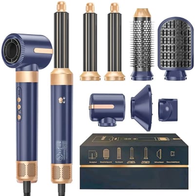 Zerova 7-in-1 Electrische Fohn - Fohnborstel - Haardroger met Borstel - Automatische kruller - Diffuzer - Heteluchtborster 1200 W