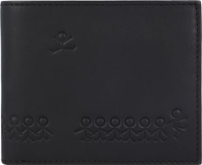 oxmox Leren portemonnee Leather RFID Protect Querscheinbörse Jumping Jack Embossed Black zwart