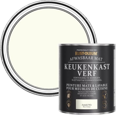 Rust-Oleum Gebroken wit Afwasbaar Mat Keukenkast verf - Antiek Wit 750ml