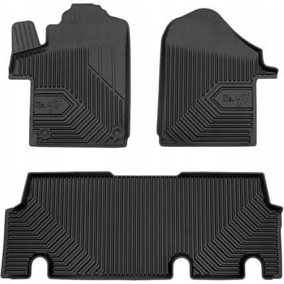 No.77 Premium Rubberen Mattenset - Geschikt voor Mercedes-Benz Vito W447 Mixto (2014-heden) - 3-delig (Achtermat uit één stuk) - TPE - Geurloos - Zwart - FROGUM