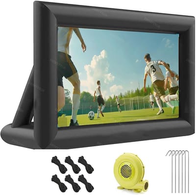 Opblaasbaar Projectiescherm - Filmscherm Buiten - Filmavond Thuis - Snel Opgeblazen - 24 Foot - Wit