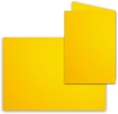 Vouwkaarten B6 - Dubbele kaarten - Wenskaarten maken - Zeer vormvast karton - 12 x 17 cm - Geel