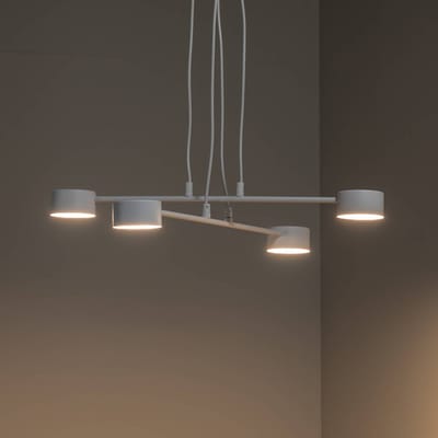 EMIBIG LIGHTING Hanglamp Modus 4, staal, 4-lamps, GX 53, wit