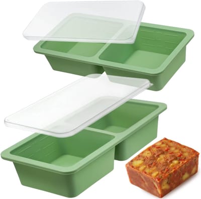 Siliconen Soep Vriesbakjes met Deksel - 2 Stuks 400ml Voor Soep, Bouillon, Saus en Maaltijdvoorbereiding