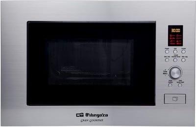 Inbouw Magnetron - Grillfunctie Oven - Snel Maaltijden Bereiden - Roestvrij Staal - 23 Liter - Zilver