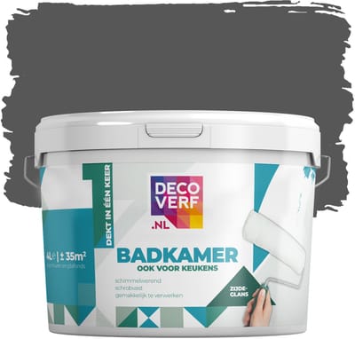 Decoverf badkamerverf koolgrijs, 4L