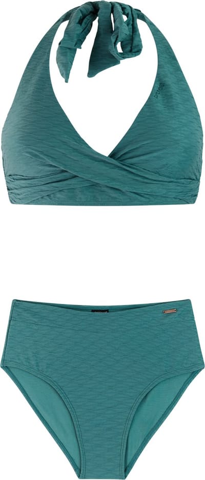 Protest PRTFrea - Bikini set Dames - Clipsluiting - Vaste vulling - Normale pasvorm - Hoge taille - Volledige dekking - Zwart