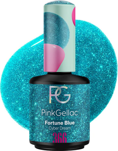 Pink Gellac Gellak - 366 Fortune Blue 15ml - Glanzend Blauwe Gel Nagellak - Gellac - Gel Nagels Producten