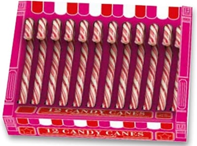 Candy Canes - Zuurstokken - 12 Stuks x 12 gram - verpakt - in - doosje - kerstsnoep - kerst