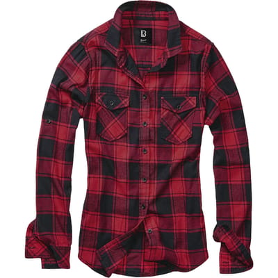 Brandit Flanellen overhemd - Amy Flannel Checkshirt - S tot 5XL - voor Vrouwen - zwart-rood