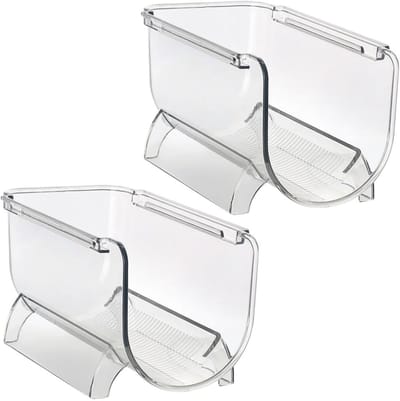 Stapelbare Flessenrek Organizer – Transparant PET, 2 Stuks, 20,7x11,5x10,6 cm, Water- en Wijnfleshouder voor Keuken, Bar & Woonkamer