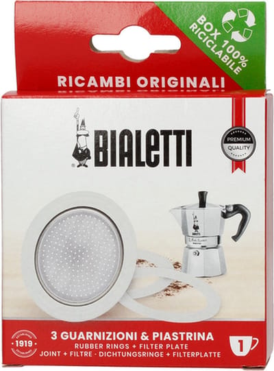 Blister 3 Gasket - 1 Filter 1t New Moka Fiammetta Dama Express Rainbow