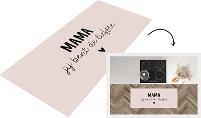 Keukenloper - Loper keuken - Spreuken - Quotes Mama Jij bent de liefste - Mam - Moeder cadeautje - 120x50 cm - Keukenloper vinyl