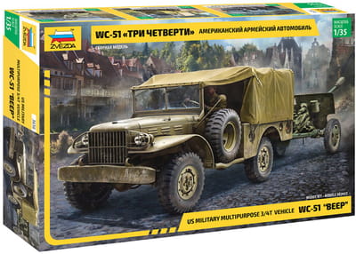 Zvezda Modelbouwpakket Auto - 3656 Dodge WC-51 Beep Plastic - 1:35 - Modelbouw