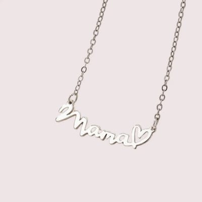 WiseGoods Luxe Ketting Mama Met Hartje - Zilver Sieraad Cadeau - Moederdag Gift & Feestdagen - Dames Kettingen - Collier Vrouw