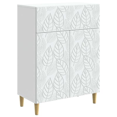 vidaXL - Dressoir - Wit - 66 - x - 34,5 - x - 90 - cm - Bewerkt - hout