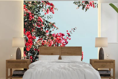 Behang - Fotobehang Bloemen - Lucht - Roze - Breedte 350 cm x hoogte 350 cm