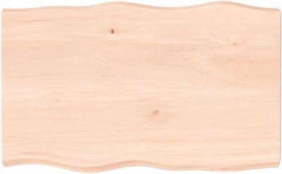 Tafelblad Eikenhout - Bureau plank - Tafel opfrissen - Handgemaakt met natuurlijke rand - 80 x 50 x 6 cm