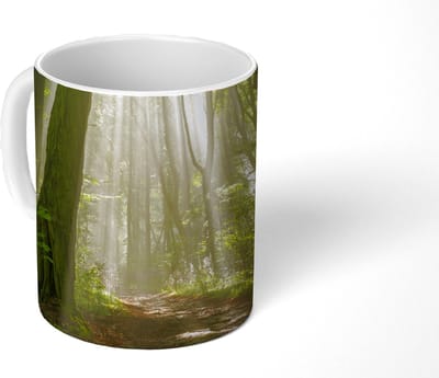 Mok - Koffiemok - Bos - Licht - Natuur - Landschap - Mokken - 350 ML - Beker - Koffiemokken - Theemok
