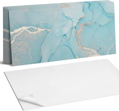Coloray Plaktegels - Abstract vloeibaar patroon Wandtegel Zelfklevend - 60 cm x 30 cm - Turkoois Plaktegels - 6 stuks - Rechthoek PVC Tegels - Plaktegels Keuken - Zelfklevende Vloertegels Badkamer - Vinyltegels Vloer Zelfklevend - Portugese Tegels