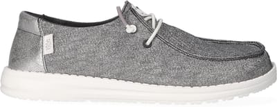 HEYDUDE - Wendy Metallic Sparkle Dames Instappers Charcoal - Maat 38
