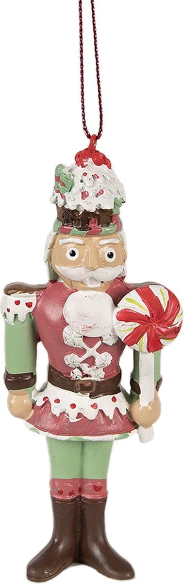 Clayre & Eef Kersthanger Notenkraker 12 cm Rood Polyresin