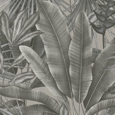 Natuur behang Profhome 396473-GU vliesbehang hardvinyl warmdruk in reliëf licht gestructureerd in jungle stijl mat grijs beige zwart 5,33 m2