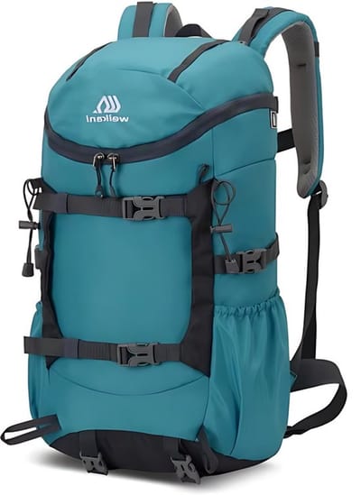 CarryQuest® - 30L Hydratatierugzak - Duurzame Nylon Hiking Backpack met Watercompartiment, Drinksysteem, Rugventilatie, Compressieband & Front-/Toploader - 49x28x19 cm - Blauw