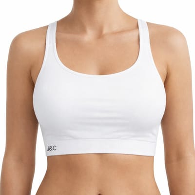 Dames sport BH Wit - maat S/M