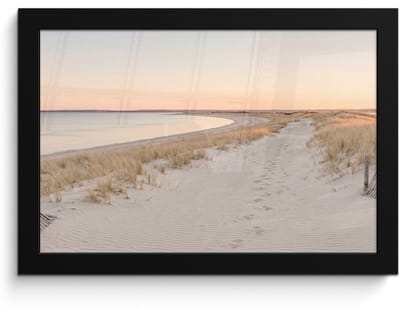 Poster in lijst - Fotolijst 30x20 cm - Posters - Kustlijn - Horizon - Hek - Posterlijst zwart - Decoratie - Wanddecoratie woonkamer - Muurdecoratie slaapkamer