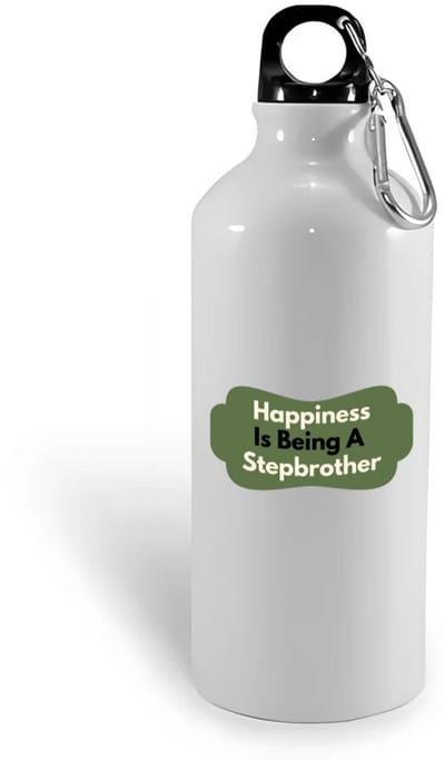 Hacebo® - happiness is being a stepbrother waterfles - Broer - de liefste stiefbroer - verjaardag - cadeautje voor broer - broer artikelen - kado - geschenk - water fles - 400ML