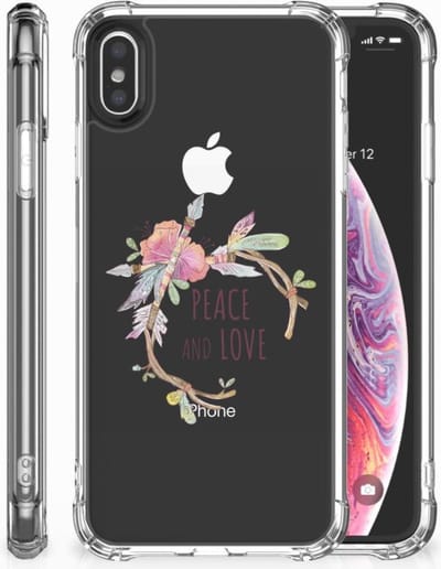 Apple iPhone Xs Max Stevig Bumper Hoesje Boho Text