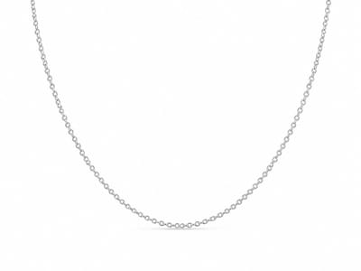 925 Zilveren Basis Ketting voor Dames – Luxe Glans – Fijne Schakelketting – 45 cm