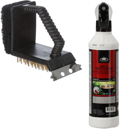 BBQ reinigingsset - barbecue schoonmaakborstel - reiniging spray