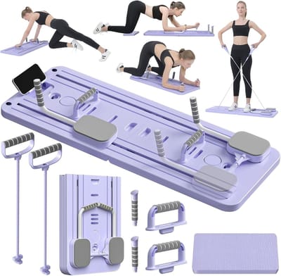 Multifunctionele Pilates Reformerset 5-in-1: Opvouwbaar Trainingsbord met Automatische Terugslag