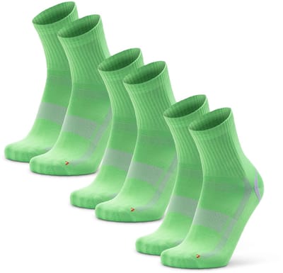 DANISH ENDURANCE Korte Sport Sokken - Lichte Compressie - Anti Blaren - 3-paar - Groen/Grijs - Maat 43-47