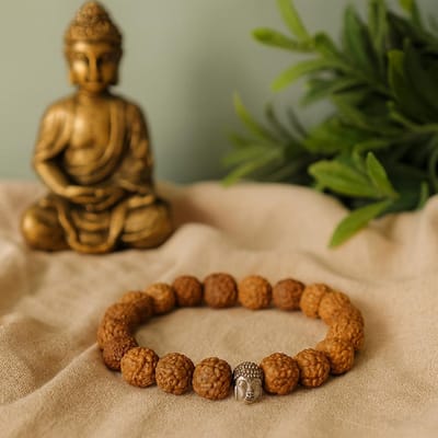Rudraksha Buddah Bangle Mala - Natuurlijk