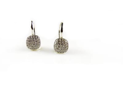 model Chiarina oorringen in zilver gezet met cubic zirconia