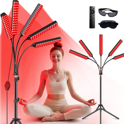Lichttherapie Apparaat - Rood Infrarood Lamp - Huid & Spier Herstel - Vijf Behandeling Hoofden - 660nm 850nm Golflengtes