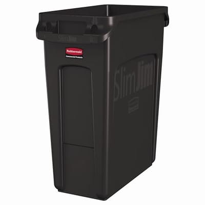 Rubbermaid Commercial Products 1956181 Vented Slim Jim afvalbak, kunststof, 60 l, bruin
