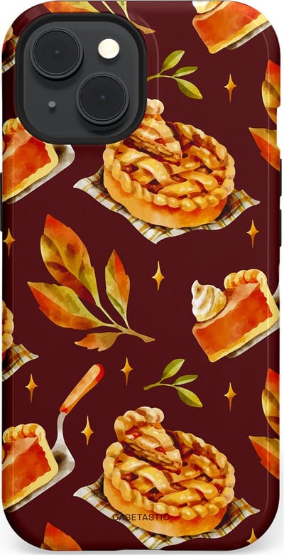 Casetastic Hoesje Geschikt voor Apple iPhone 15 Magsafe - Stijlvolle Beschermende Duo-layer Case - Karamel Appel Ontwerp