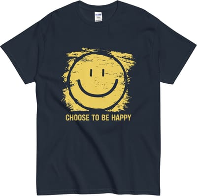 Inspirerend Quote T Shirt Choose to be Happy - Dames Heren - Cadeau Idee - Blauw - L