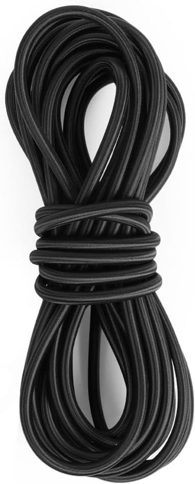 Elastisch touw, 4 mm x 5 m, zwarte spankabels, expanderkabels voor aanhangers, dekzeilen, armbanden, octopen, luifels enz.