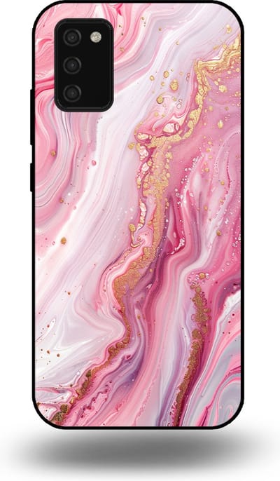 Smartphonica Telefoonhoesje geschikt voor Samsung Galaxy A03s met marmer opdruk - TPU backcover case marble design - Roze geschikt voor Samsung Galaxy A03S