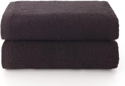 Set van 2 Zwarte Badhanddoeken 50x100 cm – 100% Zacht Katoen Absorberend