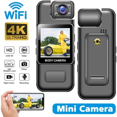 4K 30fps Draagbare Actiecamera – Handheld Sportcamera met Nachtmodus | Ultra HD Recorder voor Fietsen, Wandelen & Buitenactiviteiten