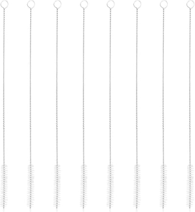 8 stuks 30 cm rietjesborstel, reinigingsborstel voor roestvrijstalen drinkrietjes, nylon borstel, fijne en lange reiniging