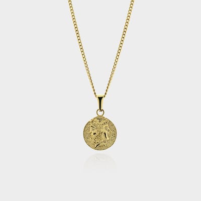 Hera and Zeus Hanger Ketting - Gouden Hera and Zeus Pendant Ketting - 50 cm lang - Ketting Heren met Hanger - Griekse Mythen - Olympus Jewelry