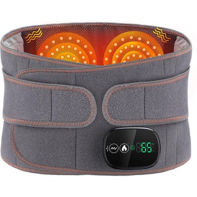 Elektrische verwarming Taille massager Trillingen Warme compressie Lendensteun Riem Taille massage Rugondersteuning Ontspan Bloedcirculatie orange