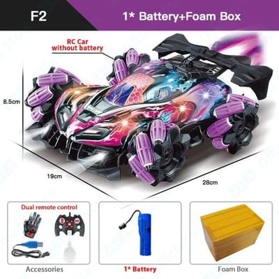 Nieuwe RC Drift Auto Met Muziek Led-verlichting 2.4G Handschoen Gebaar Radio Afstandsbediening Spray Stunt Auto's 4WD Elektrisch Kinderen Speelgoed Gift 1 battery